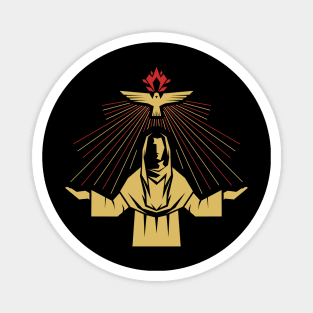 Jesus and the dove descending on Him is a symbol of the Holy Spirit. Magnet